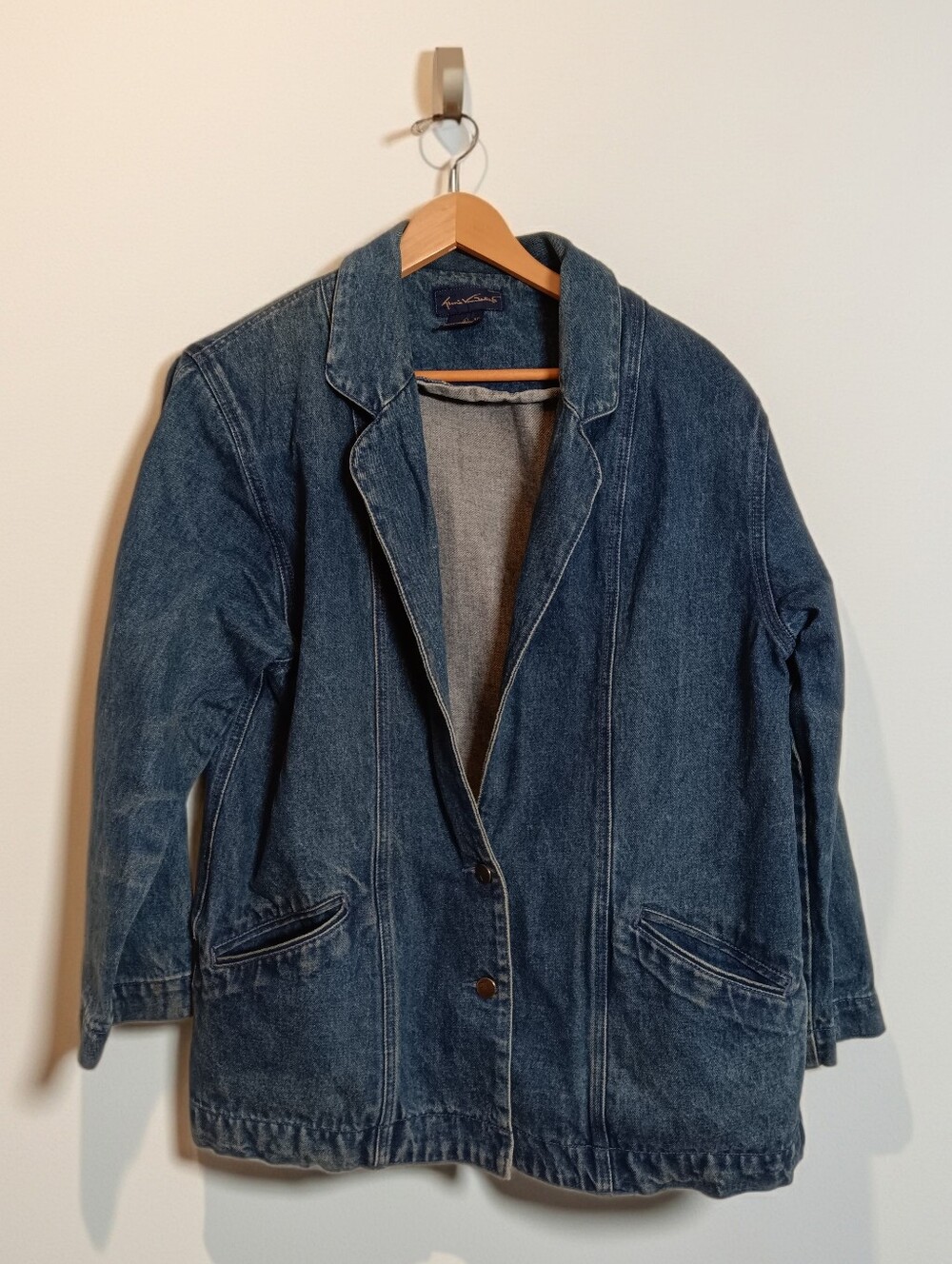 Vintage Gloria Vanderbilt 80s Denim Blazer/Coat Size Large